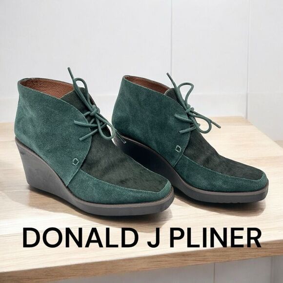 Donald J. Pliner Women's Dakota Chukka Platform Wedge Ankle Boots Green SZ 7.5M - Picture 1 of 11